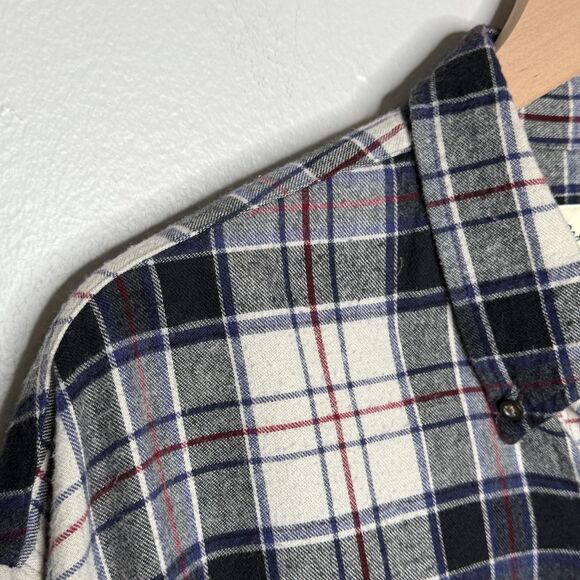 Eddie Bauer Mens Button Up Flannel Shirt XL Blue Cotton Lumberjack Cabin Cozy - Picture 6 of 12